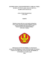 KONDISI SOSIAL EKONOMI BURUH TAMBANG NIKEL
DI DESA TUNTUNG KECAMATAN BUNTA
KABUPATEN BANGGAI