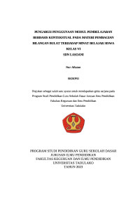 PENGARUH PENGGUNAAN MODUL PEMBELAJARAN BERBASIS 
KONTEKSTUAL PADA MATERI PEMBAGIAN BILANGAN BULAT 
TERHADAP MINAT BELAJAR SISWA KELAS VI
SDN LASOANI