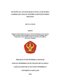 MO’JEPPE DALAM MASYARAKAT SUKU LAUJE DI DESA
LOMBOK, KECAMATAN TINOMBO, KABUPATEN PARIGI
MOUTONG