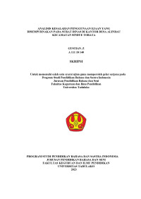 ANALISIS KESALAHAN PENGGUNAAN EJAAN YANG 
DISEMPURNAKAN PADA SURAT DINAS DI KANTOR DESA ALINDAU 
KECAMATAN SINDUE TOBATA