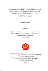 PENGARUH MODEL PEMBELAJARAN KOOPERATIF TIPE 
EVERY ONE IS A TEACHER HERE TERHADAP HASIL 
BELAJAR  SISWA PADA MATA PELAJARAN IPA  
DI SD INPRES BUMI SAGU