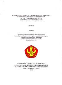 THE IMPLEMENTATION OF THINK PAIR SHARE TECHNIQUE  IN IMPROVING READING COMPREHENSION OF THE EIGHT GRADE STUDENTS AT SMP NEGERI SATAP SIBALUTON