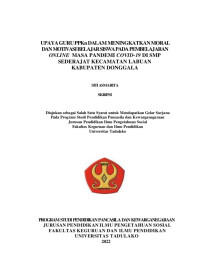 UPAYA GURU PPKn DALAM MENINGKATKAN MORAL
DAN MOTIVASI BELAJAR SISWA PADA PEMBELAJARAN
ONLINE MASA PANDEMI COVID-19 DI SMP
SEDERAJAT KECAMATAN LABUAN
KABUPATEN DONGGALA