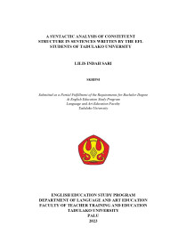 A SYNTACTIC ANALYSIS OF CONSTITUENT 
STRUCTURE IN SENTENCES WRITTEN BY THE EFL 
STUDENTS OF TADULAKO UNIVERSITY