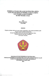 Image of PERBEDAAN HASIL BELAJAR MATEMATIKA SISWA 
YANG DIAJAR DENGAN PEMBELAJARAN LURING 
DAN PEMBELAJARAN DARING 
DI SMP NEGERI 1 PALU