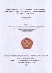 Perbandingan Struktur Tubuh Tim Sepakbola Pesisir Pantai dan Pegunungan Pada Pelajar SMA di Kabupaten Toli-Toli