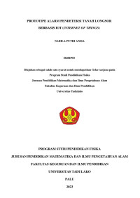 PROTOTIPE ALARM PENDETEKSI TANAH LONGSOR
BERBASIS IOT (INTERNET OF THINGS)