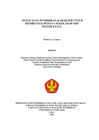 PENGUATAN PENDIDIKAN KARAKTER UNTUK 
MEMBENTUK BUDAYA SEKOLAH DI SMP
NEGERI 8 PALU