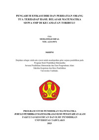 PENGARUH EFIKASI DIRI DAN PERHATIAN ORANG 
TUA TERHADAP HASIL BELAJAR MATEMATIKA 
SISWA SMP DI KECAMATAN TORIBULU