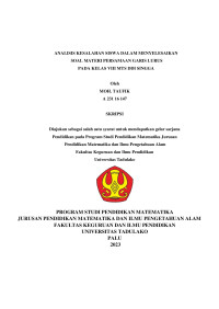 ANALISIS KESALAHAN SISWA DALAM MENYELESAIKAN SOAL MATEMATIKA PERSAMAAN GARIS LURUS PADA KELAS VIII MTs DDI SINGGA