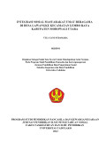 INTEGRASI SOSIAL MASYARAKAT UMAT BERAGAMA
DI DESA LAWANGKE KECAMATAN LEMBO RAYA
KABUPATEN MOROWALI UTARA