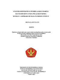 ANALISIS KEEFEKTIFAN PEMBELAJARAN DARING
DAN DAMPAKNYA PADA PELAJARAN KIMIA
DI SMAN 1 AMPIBABO DI MASA PANDEMI COVID 19