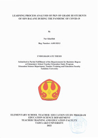 ANALISIS PROSES PEMBELAJARAN PKN SISWA KELAS 
III SDN BALANE DI MASA PANDEMI COVID-19