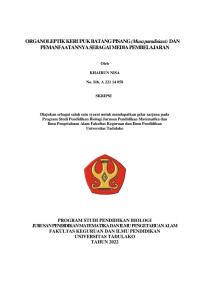 ORGANOLEPTIK KERUPUK BATANG PISANG (Musa paradisiaca) DAN
PEMANFAATANNYA SEBAGAI MEDIA PEMBELAJARAN