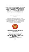 PERSEPSI MASYARAKAT TERHADAP KEBUTUHAN
AIR BERSIH DI HUNTARA LAPANGAN KOMPAS
KELURAHAN TONDO KECAMATAN
MANTIKULORE KOTA PALU
(Studi Kasus Plts Di Huntara Lapangan Kompas)