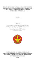 PERAN IBU RUMAH TANGGA DALAM MENDUKUNG
KETAHANAN PANGAN PASCA GEMPA BUMI (STUDI
KASUS DI DESA TONDO KECAMATAN SIRENJA
KABUPATEN DONGGALA)