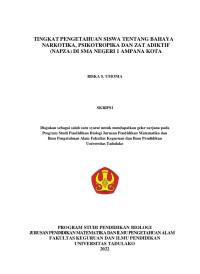 TINGKAT PENGETAHUAN SISWA TENTANG BAHAYA
NARKOTIKA, PSIKOTROPIKA DAN ZAT ADIKTIF
(NAPZA) DI SMA NEGERI 1 AMPANA KOTA