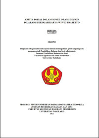 KRITIK SOSIAL DALAM NOVEL ORANG MISKIN
DILARANG SEKOLAH KARYA WIWID PRASETYO