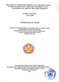 PROFIL PENGETAHUAN PROSEDURAL SISWA SMA LABSCHOOL 
UNTAD PALU DALAM MENYELESAIKAN
SOAL PERSAMAAN KUADRAT