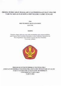 Image of PROFIL PEMECAHAN MASALAH LUAS PERMUKAAN DAN VOLUME 
TABUNG KELAS IX B SISWA SMP NEGERI 1 LORE TENGAH