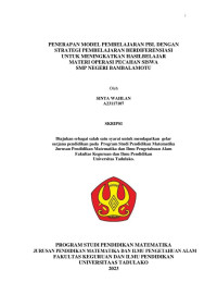 PENERAPAN MODEL PEMBELAJARAN PBL DENGAN 
STRATEGI PEMBELAJARAN BERDIFERENSIASI 
UNTUK MENINGKATKAN HASILBELAJAR 
MATERI OPERASI PECAHAN SISWA 
SMP NEGERI BAMBALAMOTU