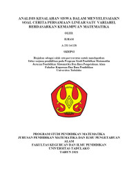 ANALISIS KESALAHAN SISWA DALAM MENYELESAIAKN
SOAL CERITA PERSAMAAN LINEAR SATU VARIABEL
BERDASARKAN KEMAMPUAN MATEMATIKA