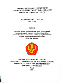 Image of ANALISIS KESADARAN LINGKUNGAN
SISWA SMP NEGERI 1 TANANTOVEA KELAS VII 
TERHADAP PERUBAHAN IKLIM