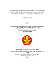 ANALISIS PEMECAHAN MASALAH OPERASI HITUNG PENJUMLAHAN 
DAN PENGURANGAN BENTUK ALJABAR SISWA KELAS VIII MTS ALMUHAJIRIN PALU DITINJAU DARI PERBEDAAN JENIS KELAMIN