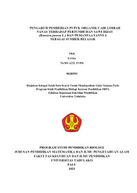 PENGARUH PEMBERIAN PUPUK ORGANIK CAIR LIMBAH NANAS TERHADAP PERTUMBUHAN SAWI HIJAU (Brassica juncea L. ) DANPEMANFAATANNYASEBAGAI SUMBER BELAJAR