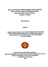 Image of PENGARUH MEDIA VIDEO PEMBELAJARAN BIOLOGI 
PADA MATERI GENETIK TERHADAP HASIL 
BELAJAR SISWA KELAS XII IPA 
DI MAN 1 PARIGI