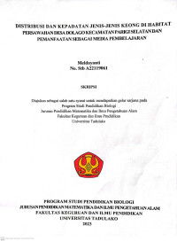 DISTRIBUSI DAN KEPADATAN JENIS-JENIS KEONG DI
HABITAT PERSAWAHAN DESA DOLAGO KECAMATAN
PARIGISELATAN DAN PEMANFAATAN SEBAGAI MEDIA
PEMBELAJARAN